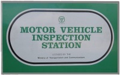 Motor Vehicle Inspection Station sign